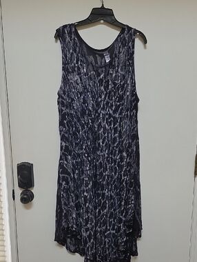 India Boutique Black and Gray Abstract Print Dress